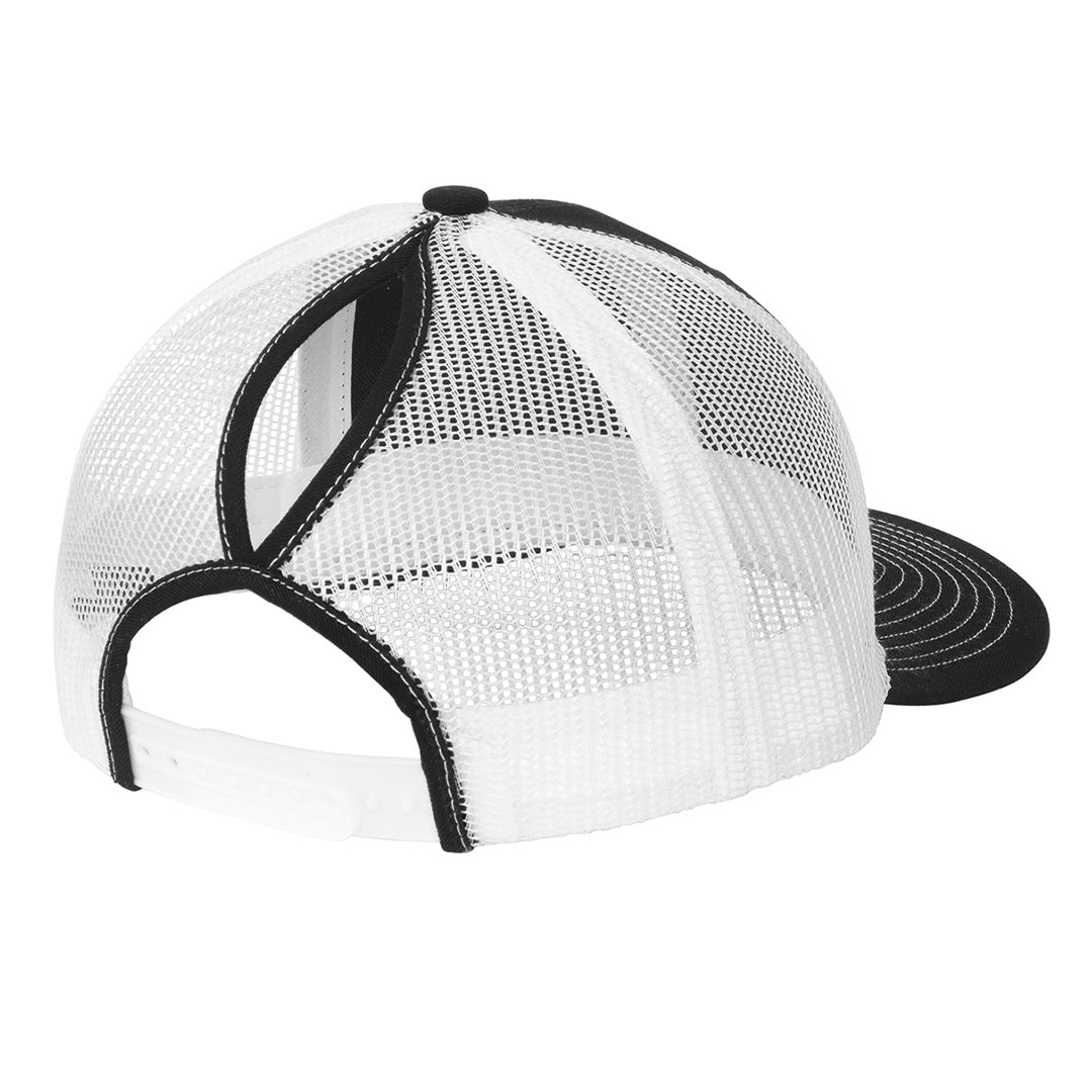 Würth Logo Hat Ladies LC111 Port Authority® Snapback Ponytail Trucker Cap - Black/White