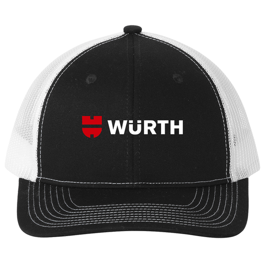 Würth Logo Hat Ladies LC111 Port Authority® Snapback Ponytail Trucker Cap - Black/White