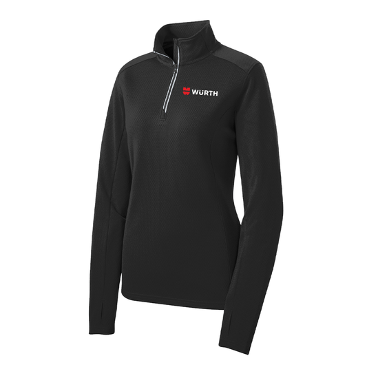 Würth Logo Ladies Quarter Zip LST860 Sport-Tek® - Black
